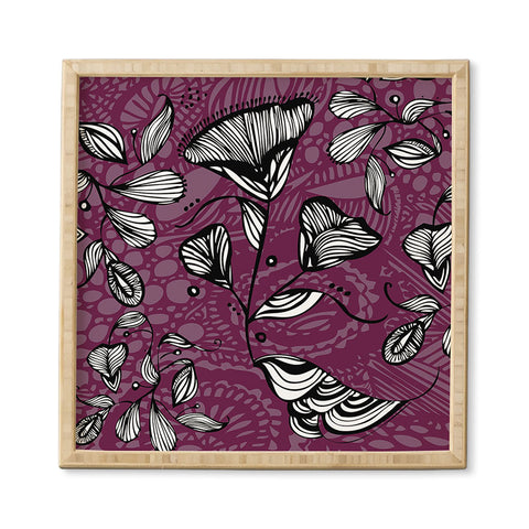 Julia Da Rocha Purple Funky Flowers Framed Wall Art