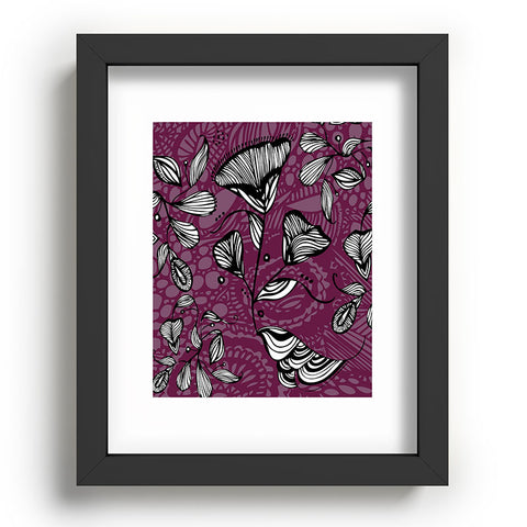 Julia Da Rocha Purple Funky Flowers Recessed Framing Rectangle