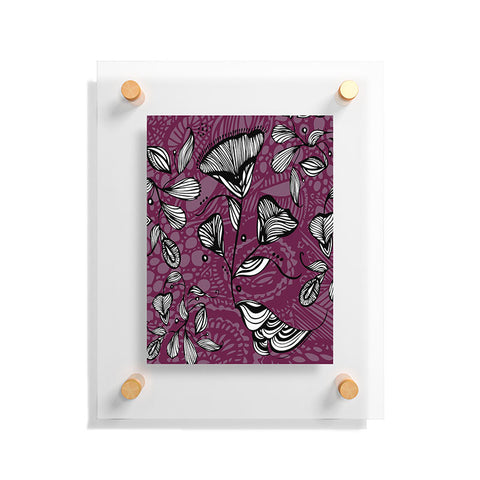 Julia Da Rocha Purple Funky Flowers Floating Acrylic Print