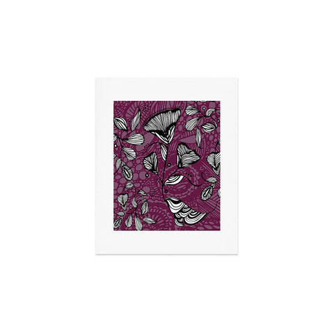 Julia Da Rocha Purple Funky Flowers Art Print
