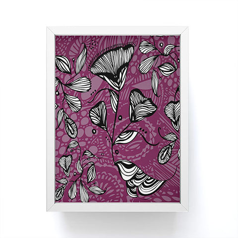 Julia Da Rocha Purple Funky Flowers Framed Mini Art Print