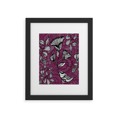 Julia Da Rocha Purple Funky Flowers Framed Art Print