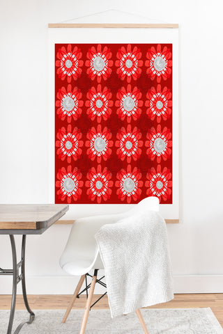 Julia Da Rocha Retro Red Flowers Art Print And Hanger