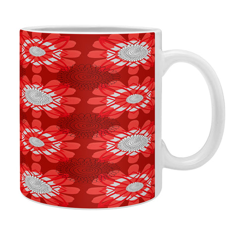 Julia Da Rocha Retro Red Flowers Coffee Mug