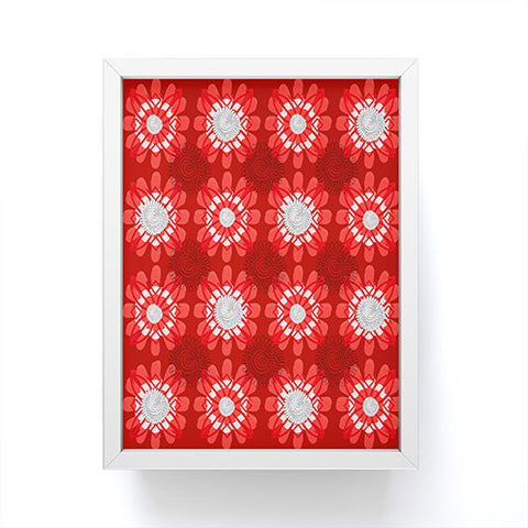 Julia Da Rocha Retro Red Flowers Framed Mini Art Print