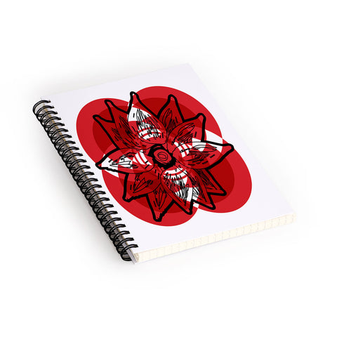 Julia Da Rocha Rojo Flor Spiral Notebook