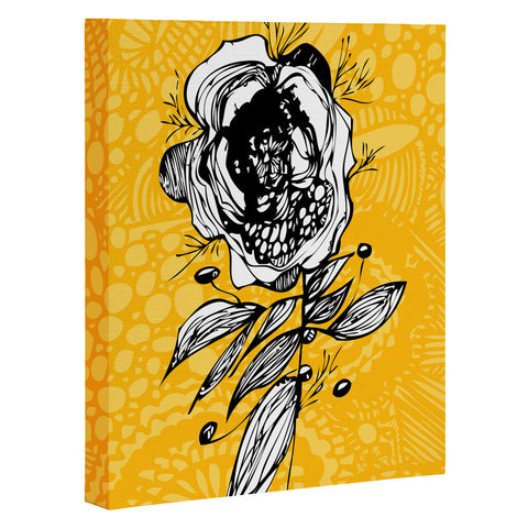 Julia Da Rocha Rose Funky Flowers Art Canvas