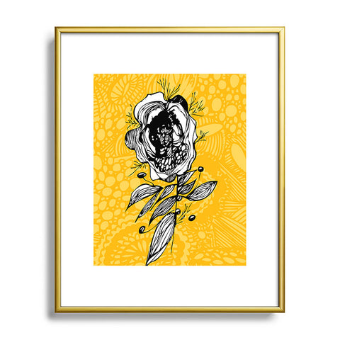Julia Da Rocha Rose Funky Flowers Metal Framed Art Print
