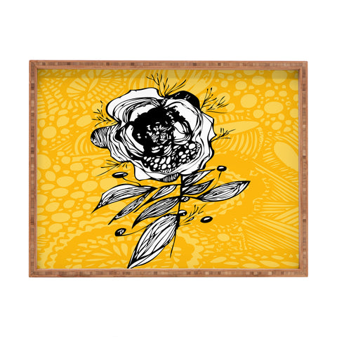 Julia Da Rocha Rose Funky Flowers Rectangular Tray