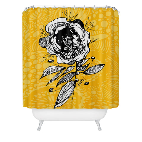 Julia Da Rocha Rose Funky Flowers Shower Curtain