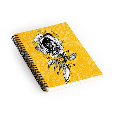 Julia Da Rocha Rose Funky Flowers Spiral Notebook