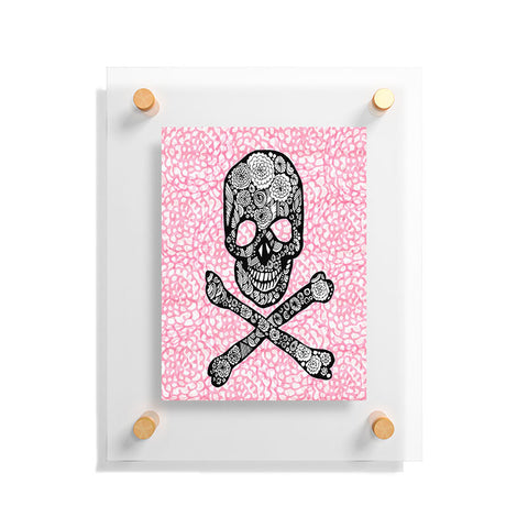Julia Da Rocha Skull N Roses Floating Acrylic Print