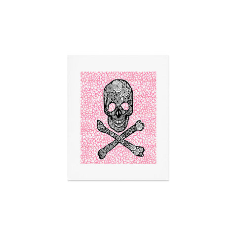 Julia Da Rocha Skull N Roses Art Print