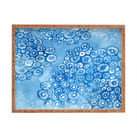 Julia Da Rocha Watercolor Bleu Rectangular Tray