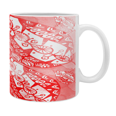 Julia Da Rocha Watercolor Redleaves Coffee Mug