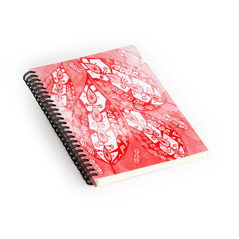 Julia Da Rocha Watercolor Redleaves Spiral Notebook