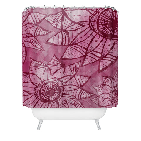Julia Da Rocha Watercolor Rosa Shower Curtain