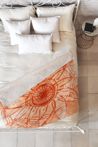 Julia Da Rocha Watercolor Sol Fleece Throw Blanket