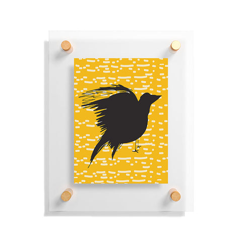 Julia Da Rocha Yellow Crow Floating Acrylic Print