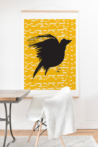 Julia Da Rocha Yellow Crow Art Print And Hanger