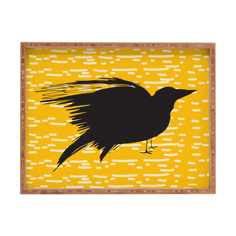 Julia Da Rocha Yellow Crow Rectangular Tray
