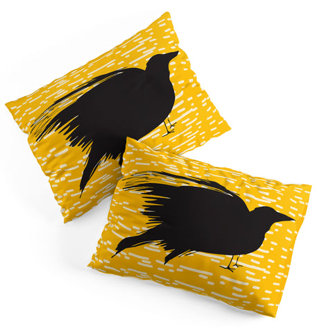 Julia Da Rocha Yellow Crow Pillow Shams