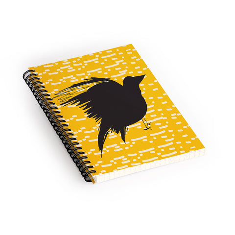 Julia Da Rocha Yellow Crow Spiral Notebook