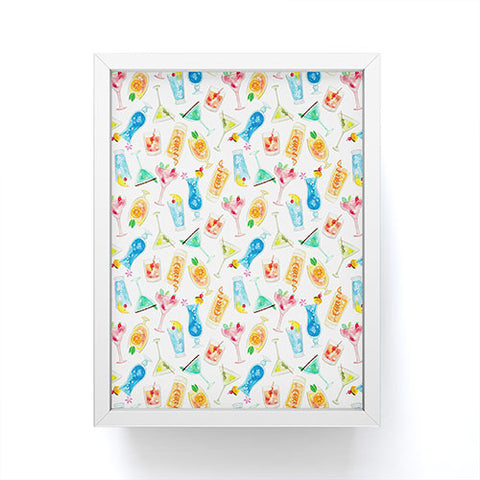 Julia Madoka Colorful cocktails white Framed Mini Art Print