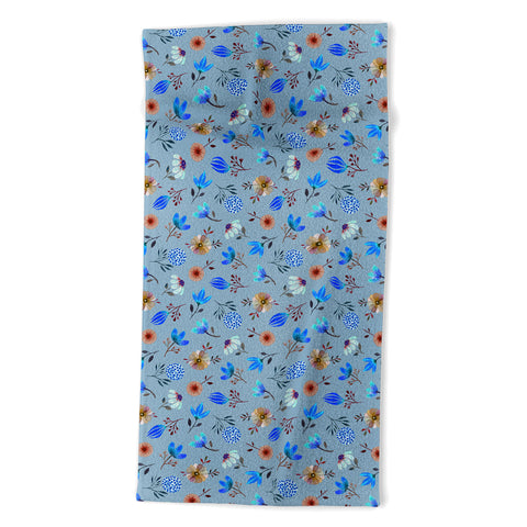 Julia Madoka Loose Watercolor Florals Smoky Beach Towel