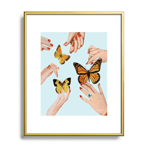 Julia Walck Social Butterflies Metal Framed Art Print