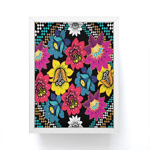 Juliana Curi Black Flower Framed Mini Art Print