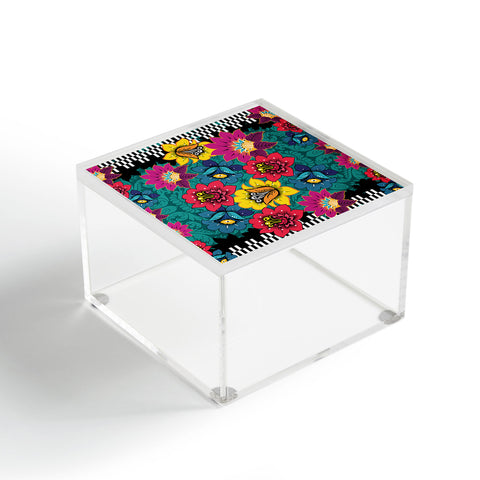 Juliana Curi Black Graphic Flower Acrylic Box