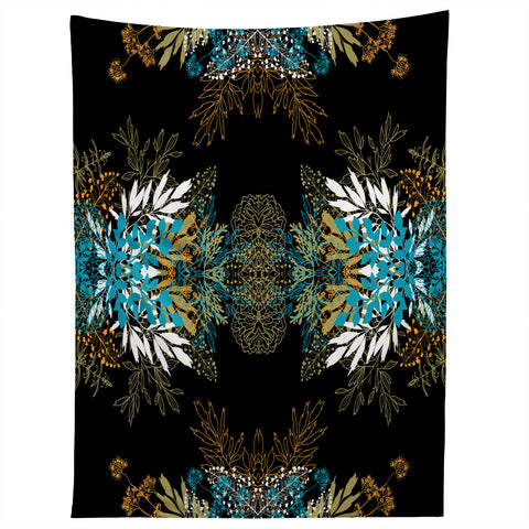 Juliana Curi Black Leaves Tapestry