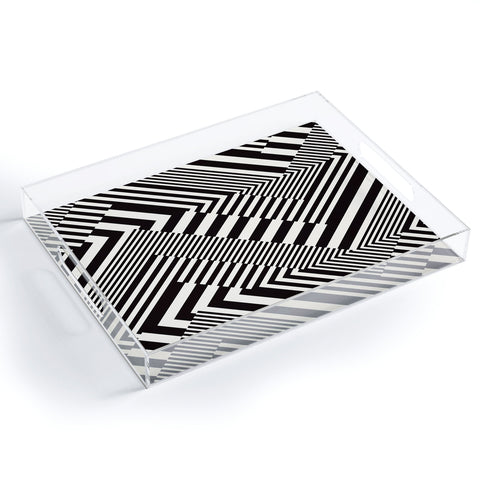 Juliana Curi Blackwhite Stripes Acrylic Tray