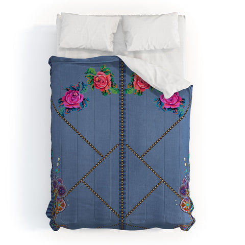 Juliana Curi Denim Embroided Comforter