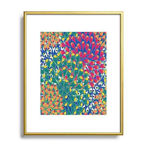 Juliana Curi Flower Dots 2 Metal Framed Art Print