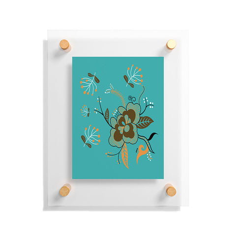 Juliana Curi Flower Turquesa Floating Acrylic Print
