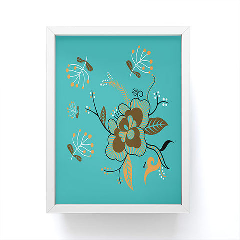 Juliana Curi Flower Turquesa Framed Mini Art Print