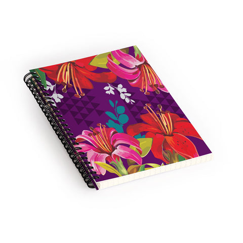 Juliana Curi Mix Flower 3 Spiral Notebook