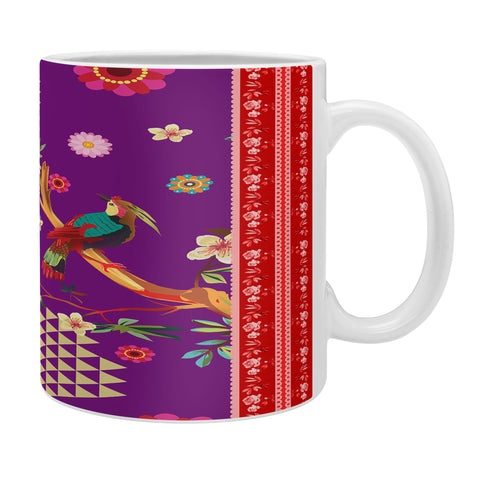 Juliana Curi Purple Oriental Bird Coffee Mug
