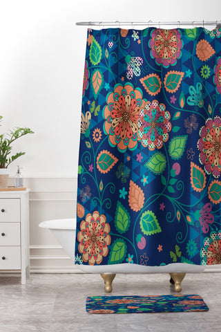 Juliana Curi Soft Flower Shower Curtain And Mat