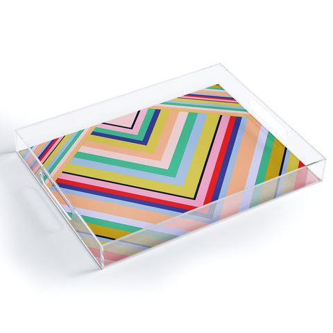 Juliana Curi Stripes Rainbow Acrylic Tray