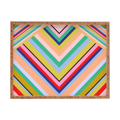Juliana Curi Stripes Rainbow Rectangular Tray