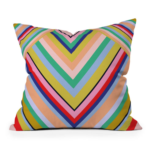 Juliana Curi Stripes Rainbow Throw Pillow