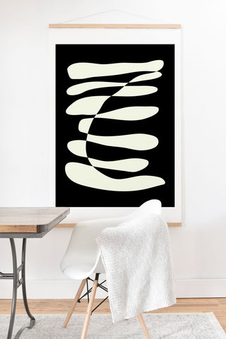 June Journal Abstract Composition in Black Art Print And Hanger