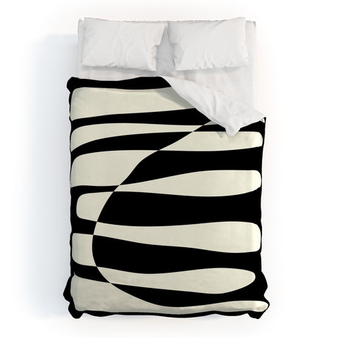 June Journal Abstract Composition in Black Duvet Cover