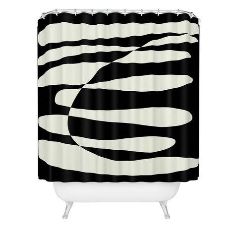 June Journal Abstract Composition in Black Shower Curtain