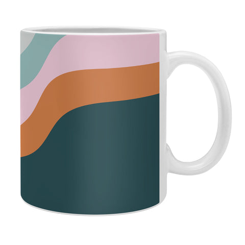 June Journal Abstract Diagonal Waves in Teal Coffee Mug