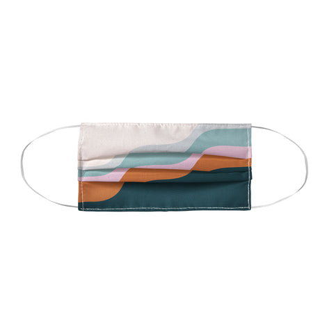 June Journal Abstract Diagonal Waves in Teal Face Mask