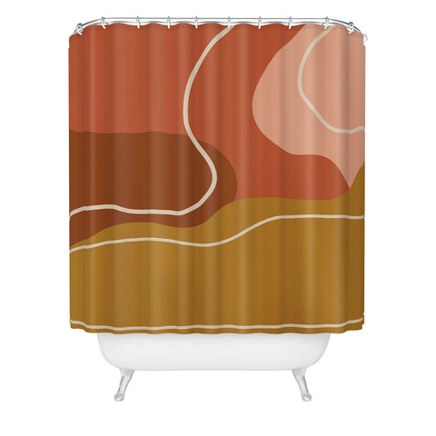June Journal Abstract Organic Shapes in Zen Shower Curtain
